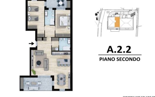 Trilocale via Solaro, Galbiate – Secondo piano – A.2.2