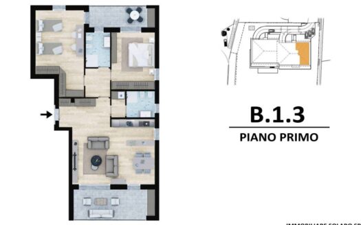 Trilocale via Solaro, Galbiate – Piano terra – B.1.3