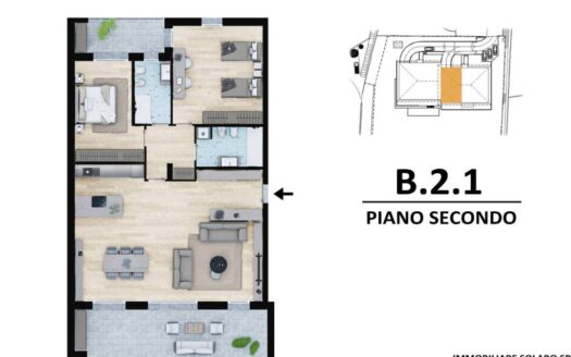 Trilocale via Solaro, Galbiate – Secondo piano – B.2.1